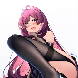 This is a pixiv picture whose title is 写真   不小心跌倒的学妹❤   雫.