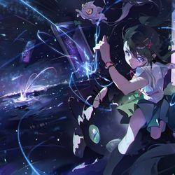 This is a pixiv picture whose title is すずめの戸締まり铃芽户缔  绘画.