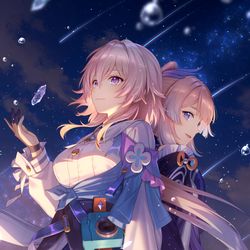 This is a pixiv picture whose title is なのかちゃんと心海ちゃん.