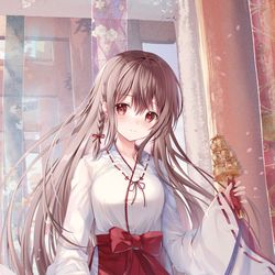 This is a pixiv picture whose title is 巫女.