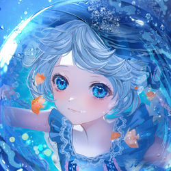 This is a pixiv picture whose title is ガラス玉をのぞいてみたら.