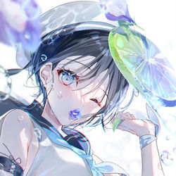 This is a pixiv picture whose title is Butterfly pea.