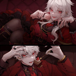This is a pixiv picture whose title is ♥️🖤.