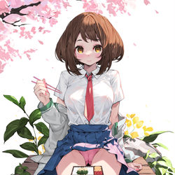 This is a pixiv picture whose title is 麗日御茶子 Uraraka Ochaco.