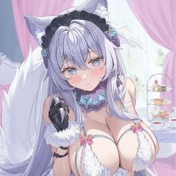 This is a pixiv picture whose title is ケモ耳シオンさん.