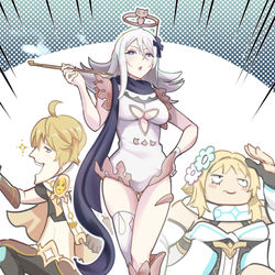 This is a pixiv picture whose title is 【原神】ニセ旅人とニセパイモン.