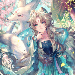 This is a pixiv picture whose title is 狐仙さまにはお見通し.