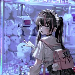 This is a pixiv picture whose title is 「取れない…。取ってー！」.
