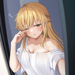This is a pixiv picture whose title is 朝に弱いクール系彼女.