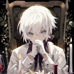 This is a pixiv picture whose title is 沈黙の晩餐会.
