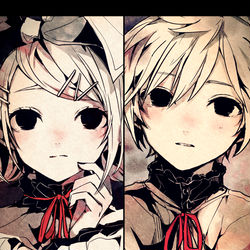 This is a pixiv picture whose title is 鏡音.