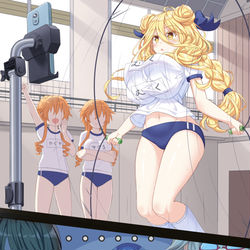 This is a pixiv picture whose title is 【挿絵】六喰ちゃんの二重跳び.