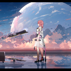 This is a pixiv picture whose title is 驶向星穹.