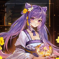 This is a pixiv picture whose title is 刻晴.