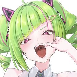 This is a pixiv picture whose title is 八重歯を見せてくれるでるさん.