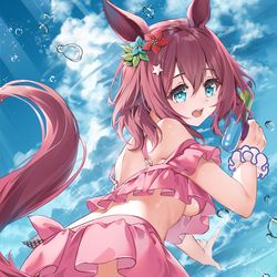 This is a pixiv picture whose title is 水着サクラチヨノオー.