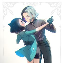 This is a pixiv picture whose title is アメジオ君とリコちゃん.