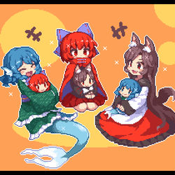 This is a pixiv picture whose title is 草の根座談会.