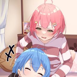 This is a pixiv picture whose title is くすぐり合うホロライブ　みこめっと編.