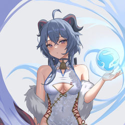 This is a pixiv picture whose title is 甘雨ちゃん(チャイナドレス).