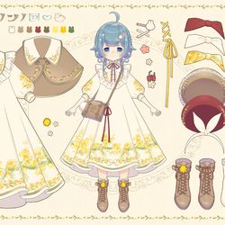 This is a pixiv picture whose title is 【VTuber】ココロニ・ノンノ（新衣装）.