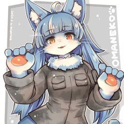This is a pixiv picture whose title is おまねこくん♂.
