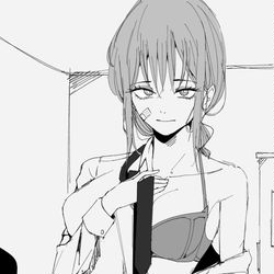 This is a pixiv picture whose title is [체인소맨] 마키마.