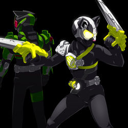 This is a pixiv picture whose title is 仮面ライダーハクビ.