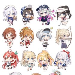 This is a pixiv picture whose title is 【お仕事】MF文庫J夏のスポーツフェスティバルミニキャライラスト.