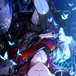 This is a pixiv picture whose title is blue.