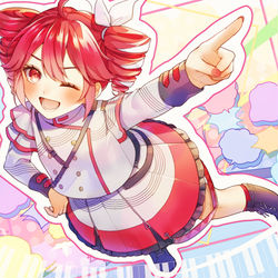 This is a pixiv picture whose title is 重音テトここにあり！.