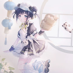 This is a pixiv picture whose title is パンダメイド.