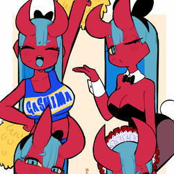 This is a pixiv picture whose title is オニカワ.