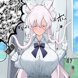 This is a pixiv picture whose title is 清澄アキラには電車の中でイヤホンの接続切れててほしい絵.