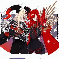 This is a pixiv picture whose title is 【※ドラコー第３再臨】ドラコーと魔王信長・・・すき・・・.