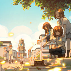 This is a pixiv picture whose title is 看了《轻音少女》后画的.