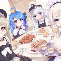 This is a pixiv picture whose title is Teatime with the little ladies.