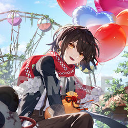 This is a pixiv picture whose title is ましろ爻様 誕生日グッズ＆ボイス イラスト.