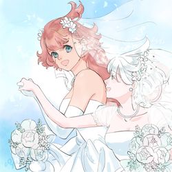 This is a pixiv picture whose title is ウエディング♡スレミオ.