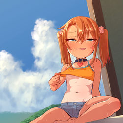 This is a pixiv picture whose title is 夏の暑い日.
