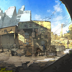 This is a pixiv picture whose title is 町一番の商店街だった.