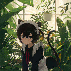 This is a pixiv picture whose title is お座り見つめクロちゃん.