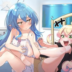 This is a pixiv picture whose title is くすぐり合うホロライブ まがまがーず編.