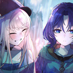 This is a pixiv picture whose title is Escape from rain.
