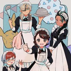 This is a pixiv picture whose title is メイドなパルデア組.