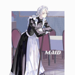 This is a pixiv picture whose title is メイド泉月.