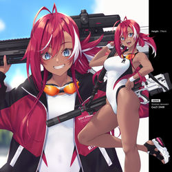 This is a pixiv picture whose title is 水泳部のアネゴちゃん.