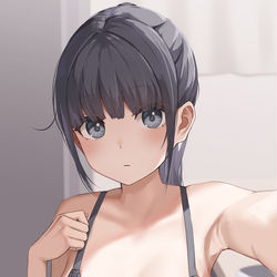 This is a pixiv picture whose title is どんな時もめっちゃ無表情な子.