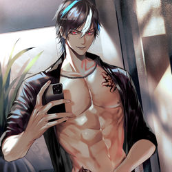This is a pixiv picture whose title is 自撮り.