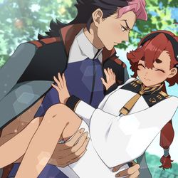 This is a pixiv picture whose title is グエルとスレッタ.